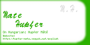 mate hupfer business card